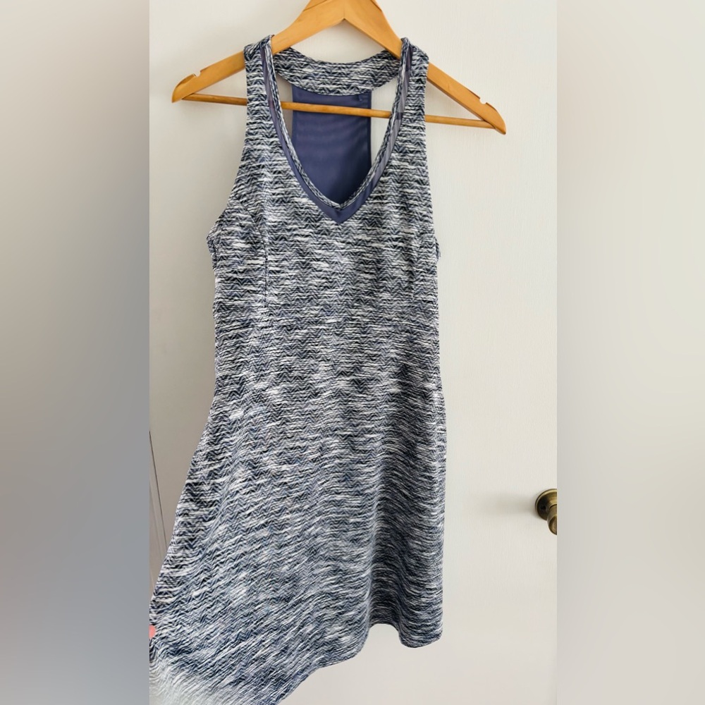 MPG Medium Travel Dress or Racer Dress. Halter dress. Black and blue design - Picture 3 of 11